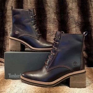 Timberland Sienna High waterproof side zip boot. dark brown size 9.5 NEW